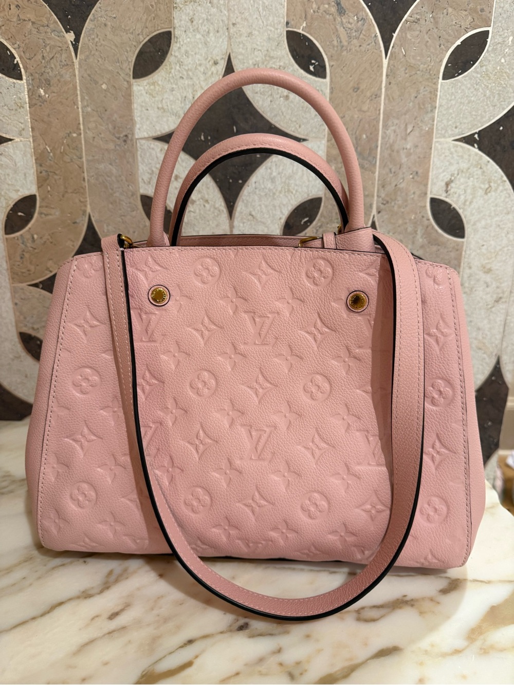 Louis Vuitton Pink Embossed Leather Satchel
